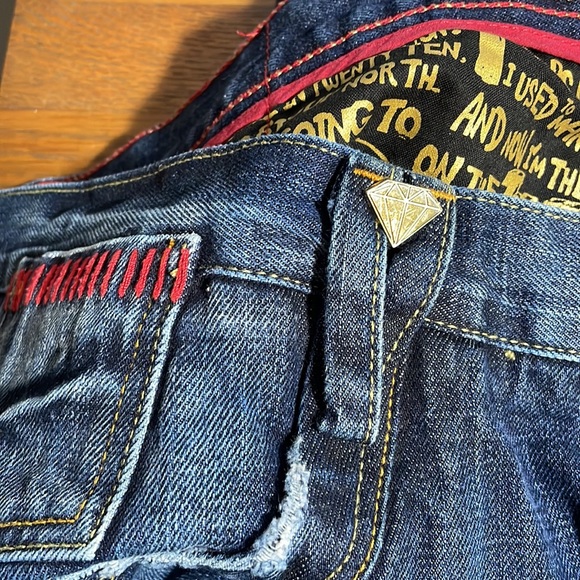 Stash House Denim Blue Jeans Baggy Pants Skulls Distressed - Picture 11 of 15